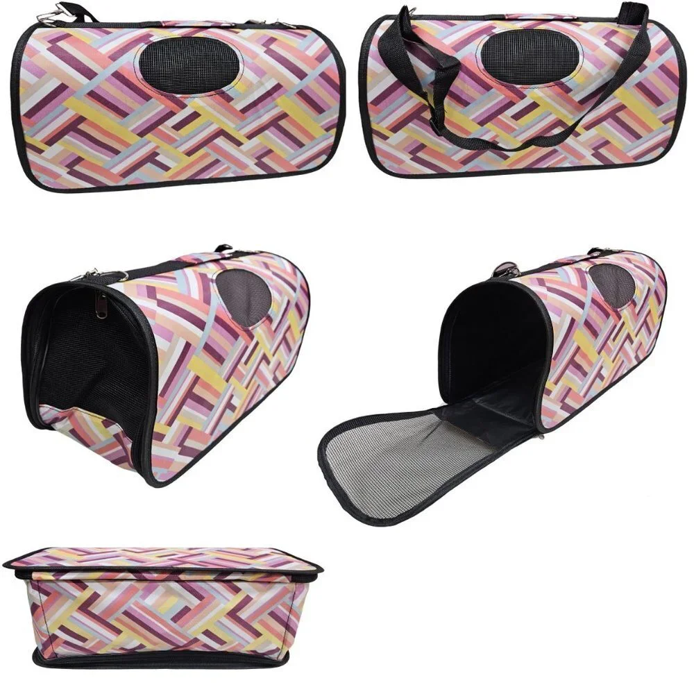 Pet Carrier for Cat, Dog or Other Pets, Wicker Pattern Print